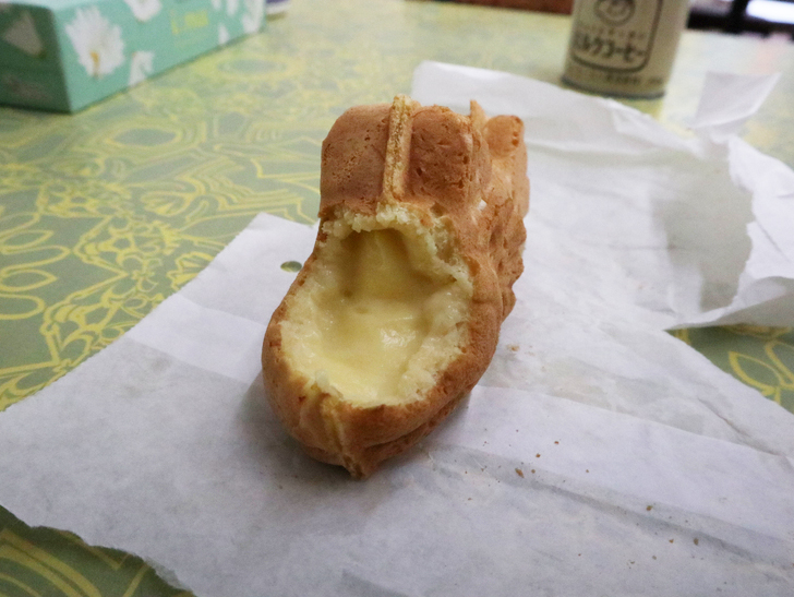 【呉服】おやつにピッタリ！「むっちゃん万十 呉服町店」：中には温かいカスタードがぎっしり