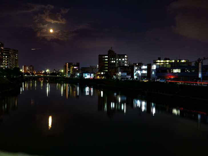 百年橋から撮影した那珂川