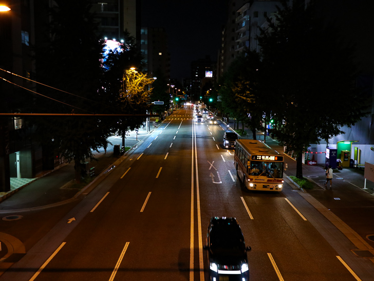 歩道橋からの景色