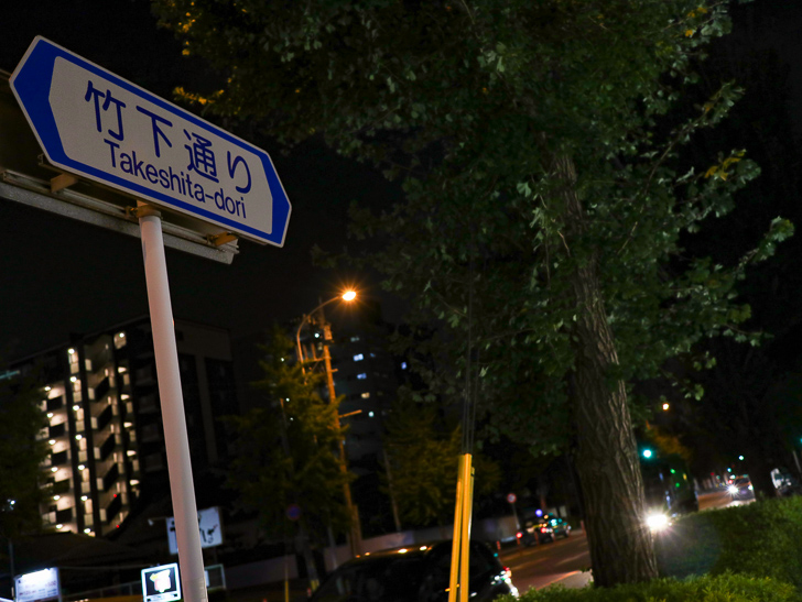 「竹下通り」の案内板