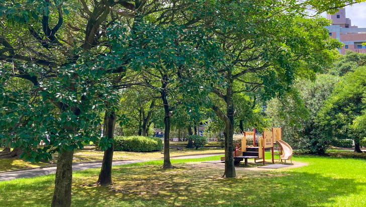 規模は小さいがキッズ向けの遊具もある