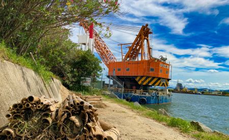 【大牟田市新港町】「三池港 フィッシングポイント（旧三池海水浴場）」というところ