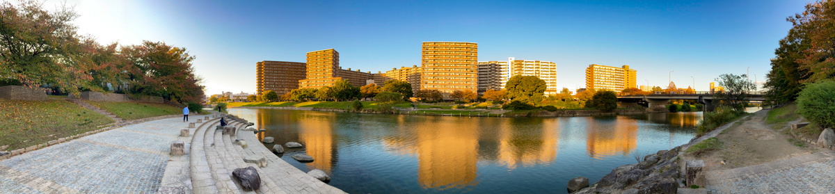 【清水2丁目 part5】美野島南公園 対岸の無名ロケーション パノラマ写真