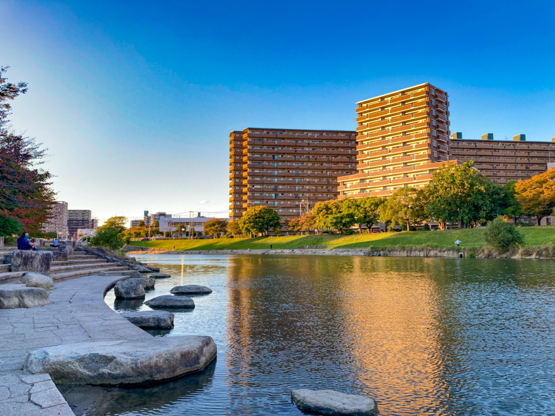 【清水2丁目 part5】美野島南公園 対岸の無名ロケーション 水辺ギリギリまで降りられる